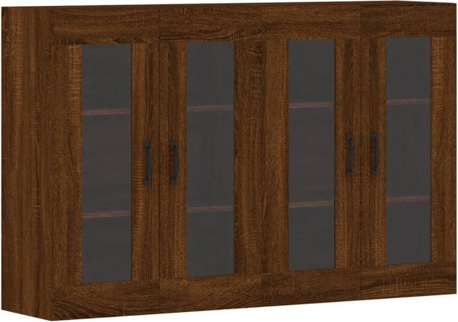 VidaXL -Hangkasten-2-st-bewerkt-hout-bruineikenkleurig - Foto 5