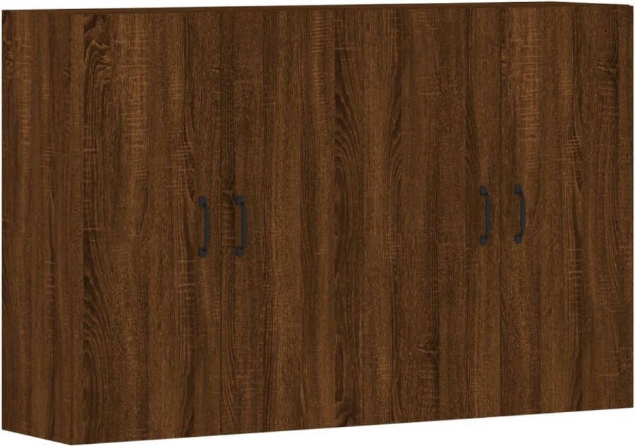 VidaXL -Hangkasten-2-st-bewerkt-hout-bruineikenkleurig - Foto 4