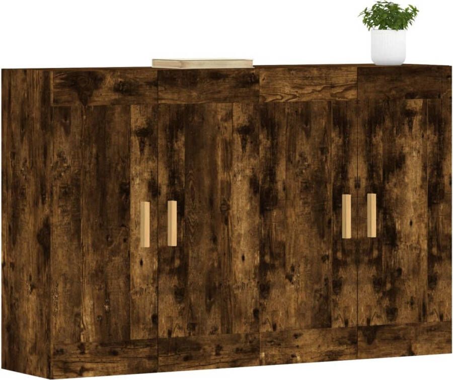 VidaXL -Hangkasten-2-st-bewerkt-hout-gerookt-eikenkleurig