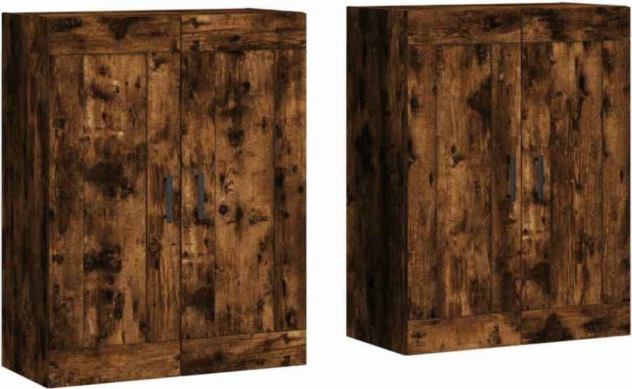 VidaXL -Hangkasten-2-st-bewerkt-hout-gerookt-eikenkleurig - Foto 3