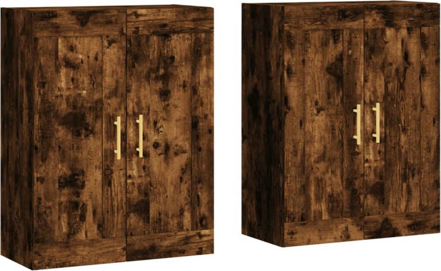 VidaXL -Hangkasten-2-st-bewerkt-hout-gerookt-eikenkleurig - Foto 4