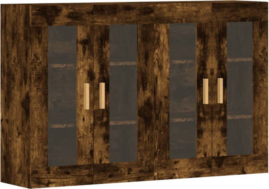 VidaXL -Hangkasten-2-st-bewerkt-hout-gerookt-eikenkleurig - Foto 2