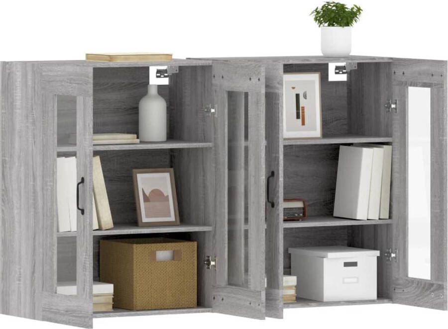 VidaXL -Hangkasten-2-st-bewerkt-hout-grijs-sonoma-eikenkleurig - Foto 7