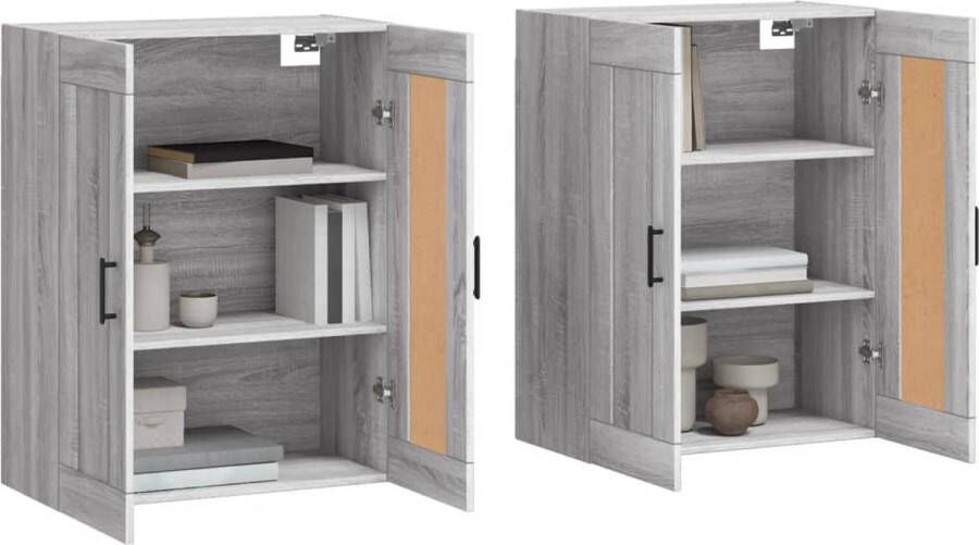 VidaXL -Hangkasten-2-st-bewerkt-hout-grijs-sonoma-eikenkleurig - Foto 4