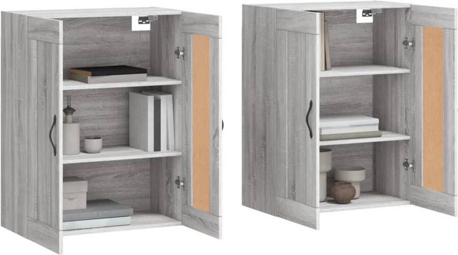 VidaXL -Hangkasten-2-st-bewerkt-hout-grijs-sonoma-eikenkleurig - Foto 4