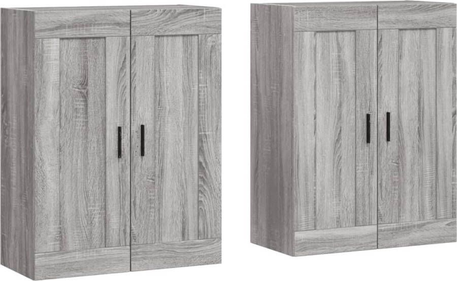 VidaXL -Hangkasten-2-st-bewerkt-hout-grijs-sonoma-eikenkleurig - Foto 3