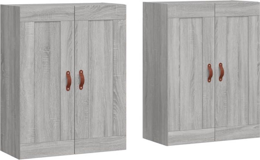 VidaXL -Hangkasten-2-st-bewerkt-hout-grijs-sonoma-eikenkleurig - Foto 3