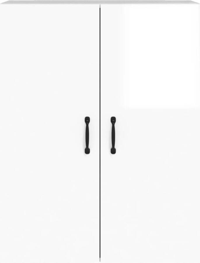 VidaXL -Hangkasten-2-st-bewerkt-hout-hoogglans-wit - Foto 7