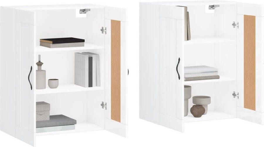 VidaXL -Hangkasten-2-st-bewerkt-hout-hoogglans-wit - Foto 3