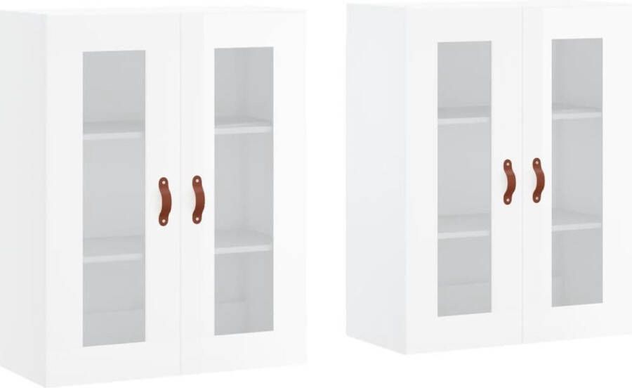 VidaXL -Hangkasten-2-st-bewerkt-hout-hoogglans-wit - Foto 5