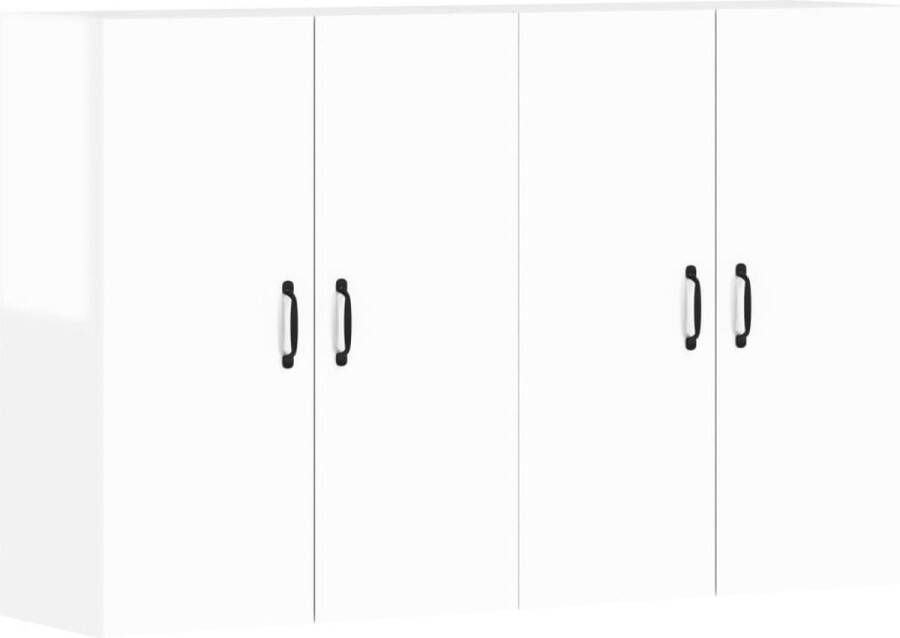 VidaXL -Hangkasten-2-st-bewerkt-hout-hoogglans-wit - Foto 5