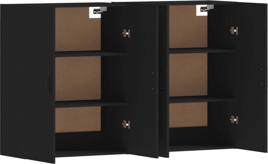 VidaXL -Hangkasten-2-st-bewerkt-hout-zwart - Foto 7