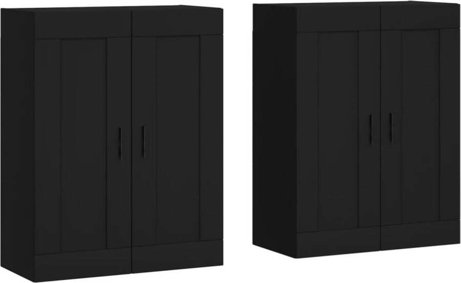 VidaXL -Hangkasten-2-st-bewerkt-hout-zwart - Foto 3