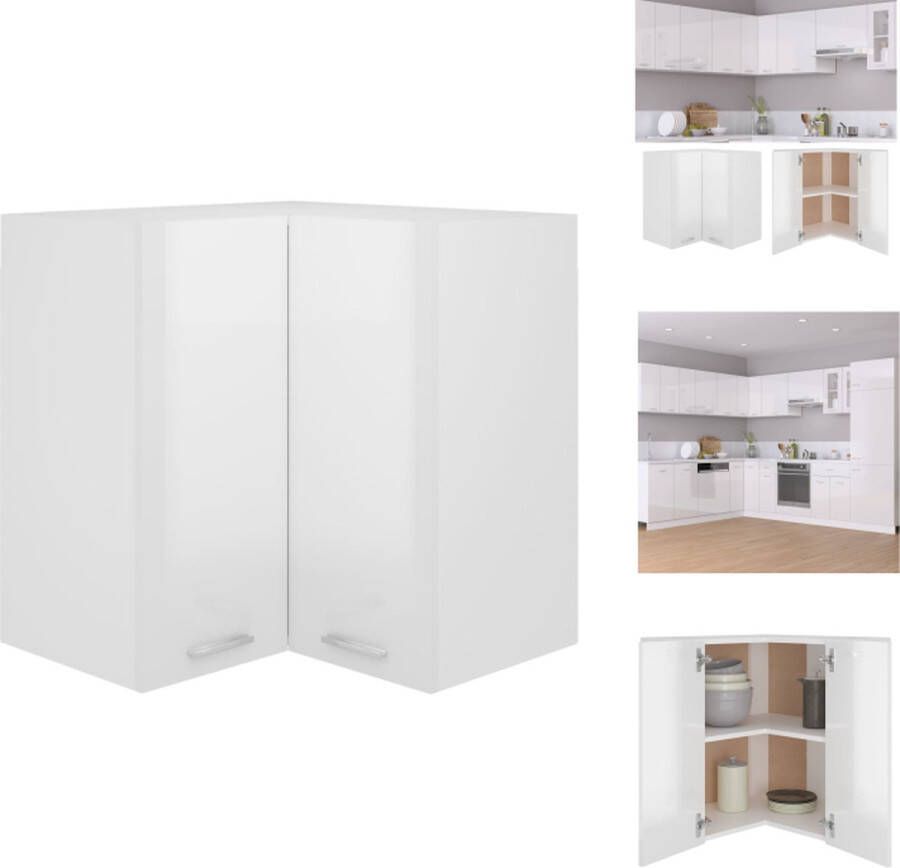 VidaXL Hangkastje Hoogglans wit 57 x 57 x 60 cm Duurzaam en functioneel Keukenkast