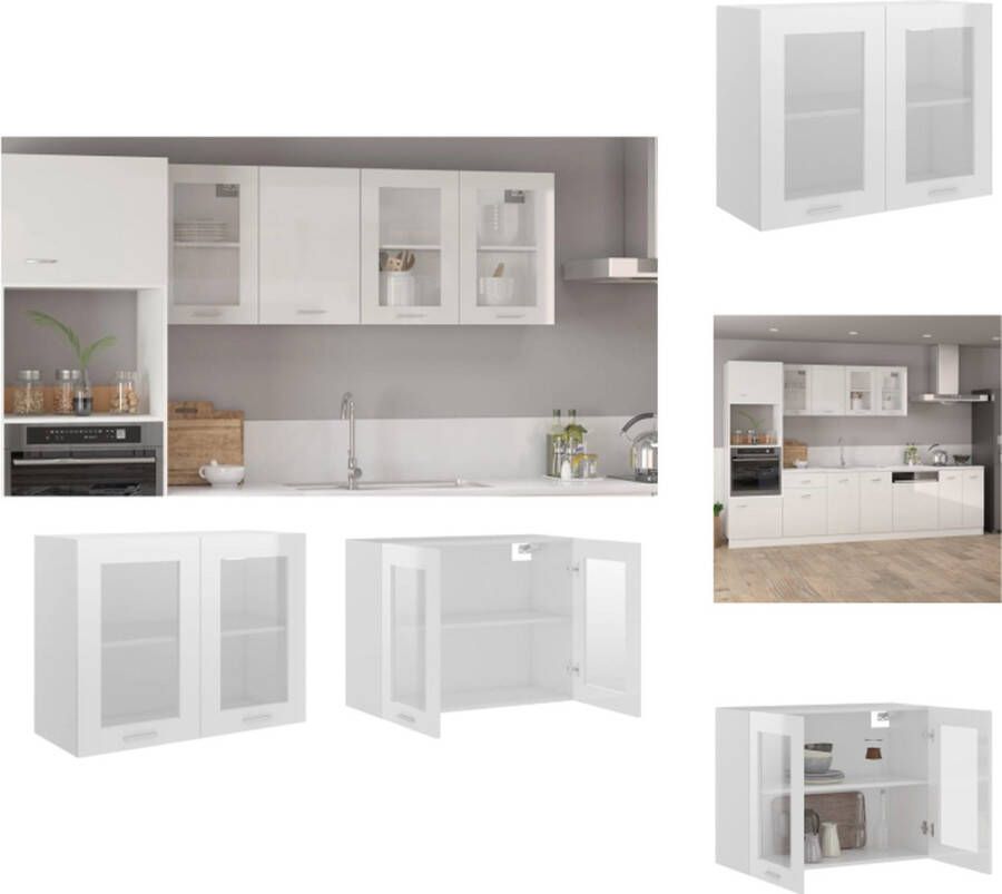 VidaXL Hangkastje Hoogglans wit 80 x 31 x 60 cm Duurzaam en functioneel Keukenkast