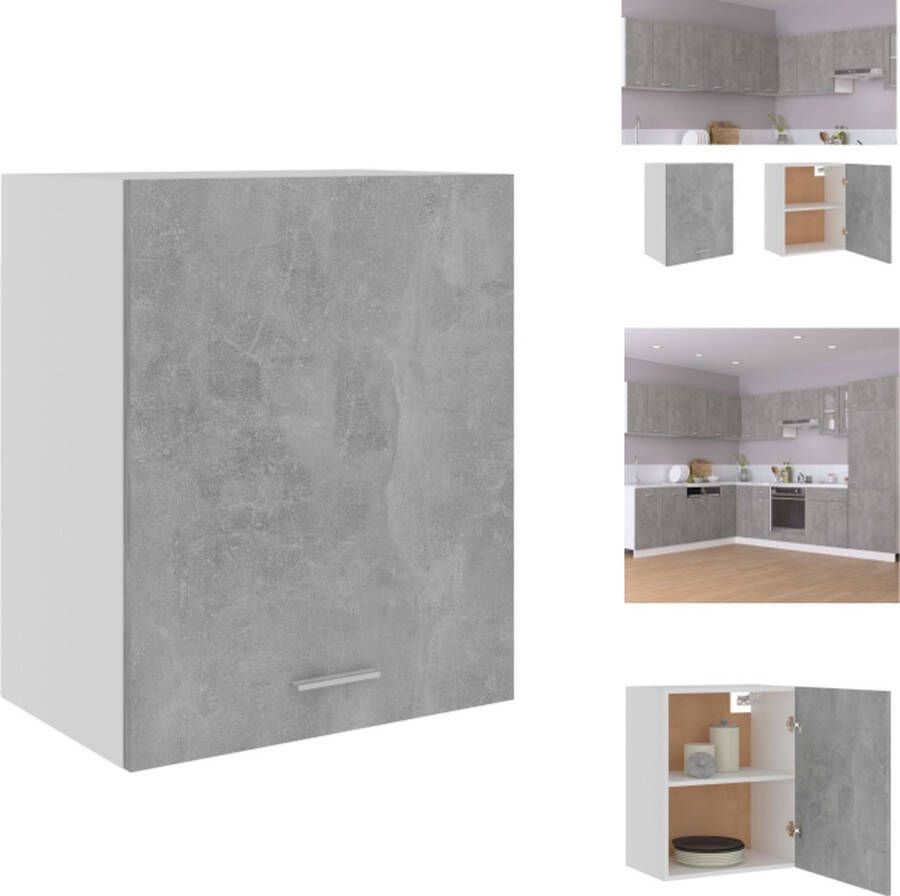 VidaXL Hangkastje Keuken Betongrijs 50 x 31 x 60 cm Duurzaam en Functioneel Keukenkast