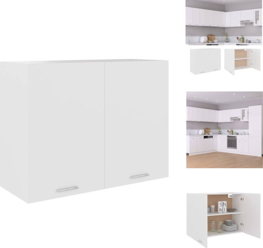 VidaXL Hangkastje Keukenopbergkast 80 x 31 x 60 cm Wit Duurzaam en functioneel Keukenkast