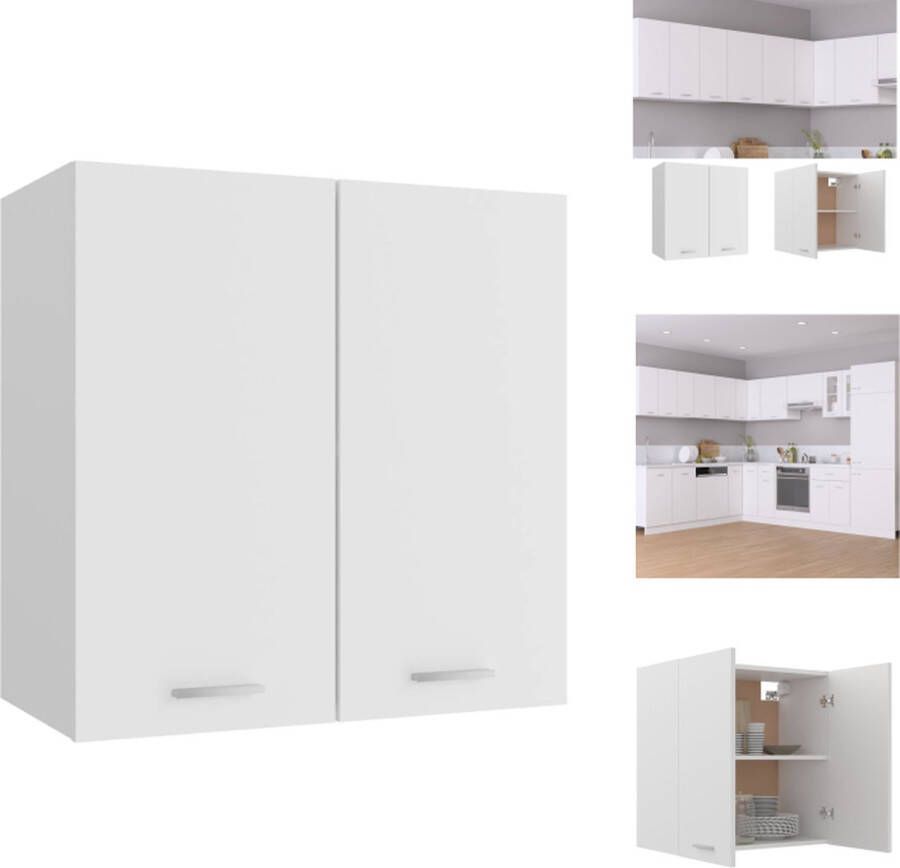VidaXL Hangkastje Keukenopbergkast met 2 schappen 60 x 31 x 60 cm (wit) Keukenkast