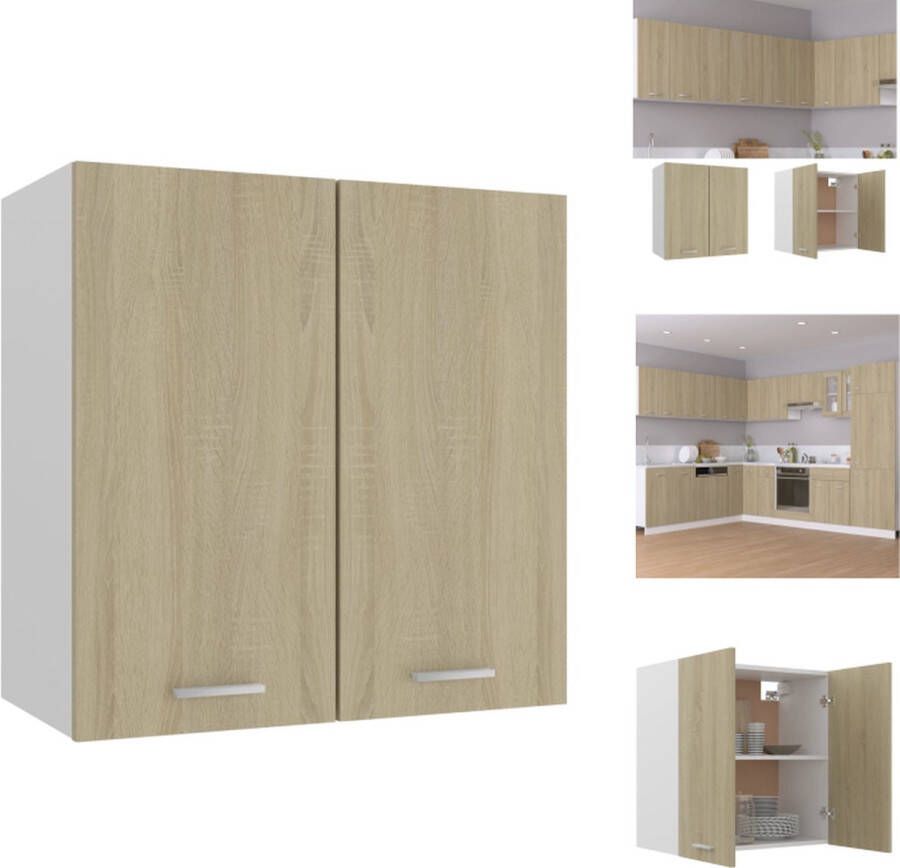 VidaXL Hangkastje Opbergkast 60 x 31 x 60 cm Sonoma eiken Duurzaam Keukenkast