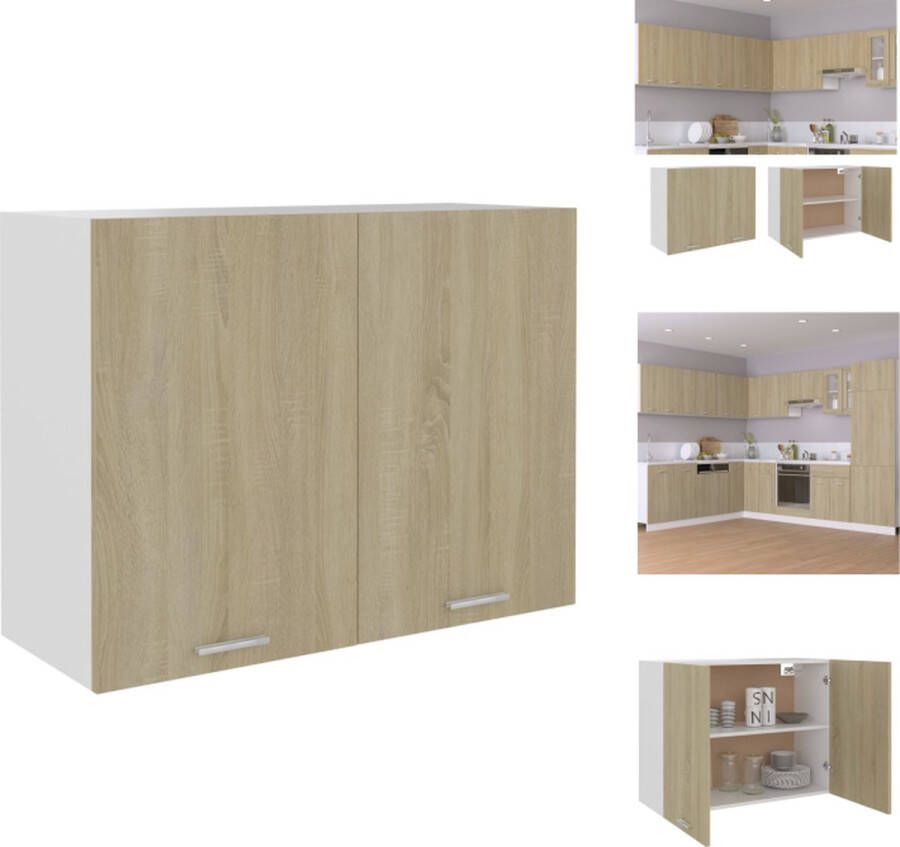 VidaXL Hangkastje Sonoma eiken 80 x 31 x 60 cm Duurzaam en functioneel Keukenkast