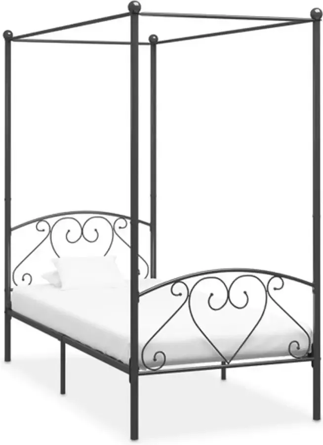 VidaXL -Hemelbedframe-metaal-grijs-100x200-cm - Foto 2