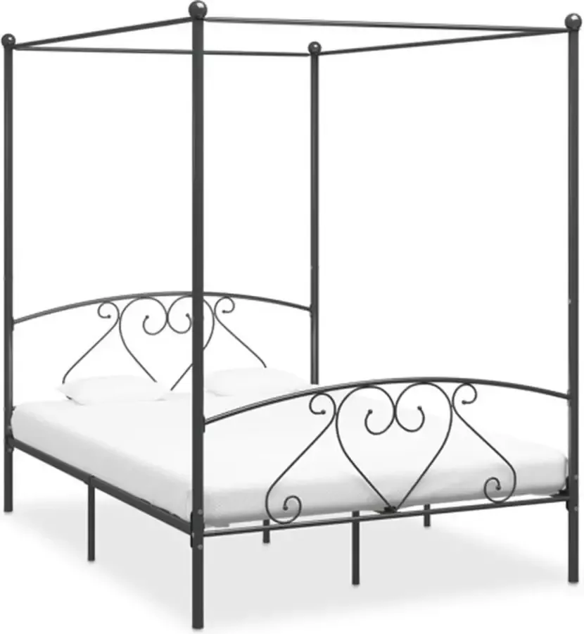 VidaXL -Hemelbedframe-metaal-grijs-140x200-cm