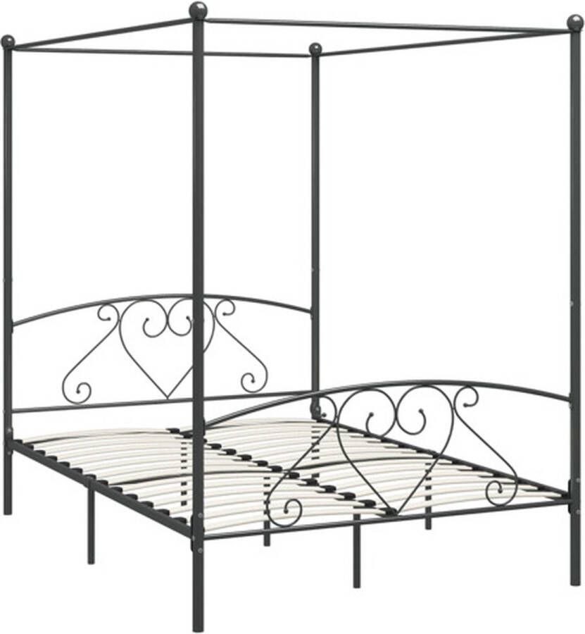 VidaXL -Hemelbedframe-metaal-grijs-160x200-cm