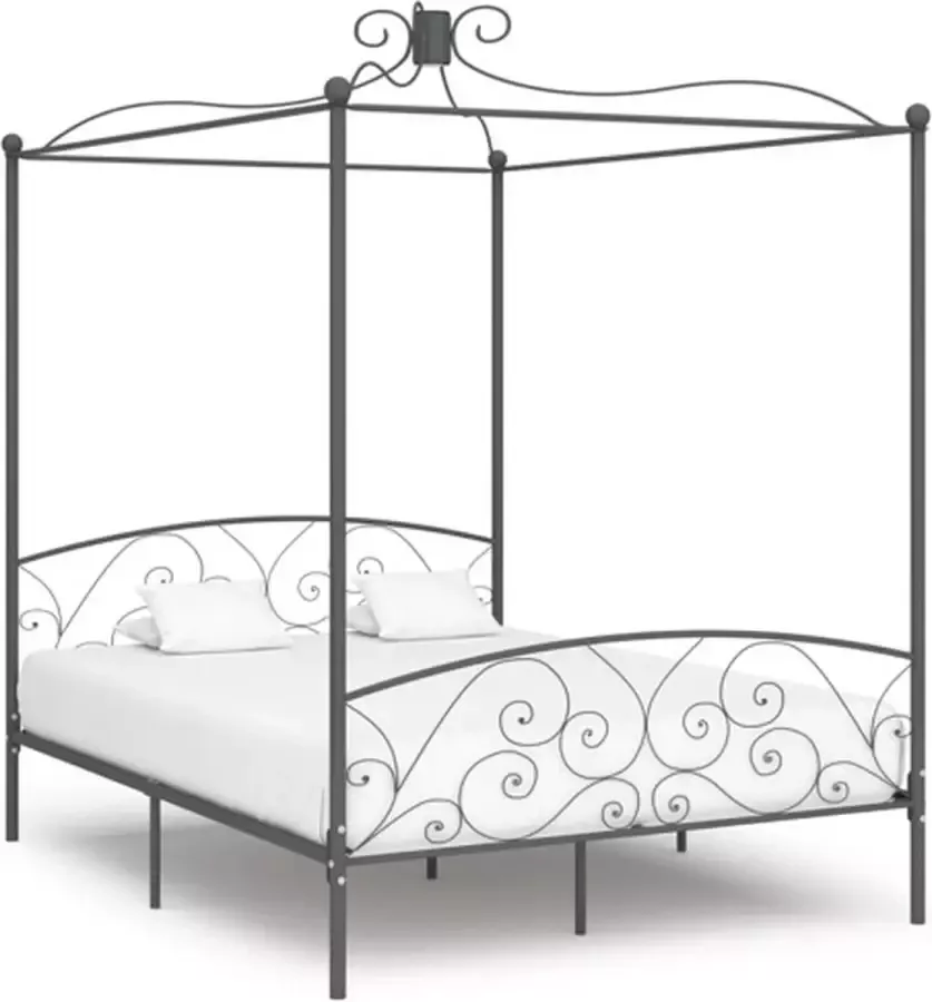 VidaXL -Hemelbedframe-metaal-grijs-160x200-cm