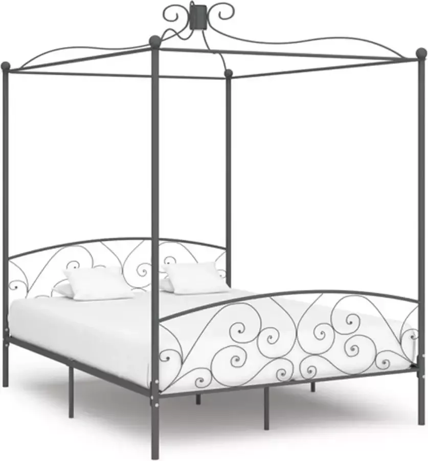 VidaXL -Hemelbedframe-metaal-grijs-180x200-cm