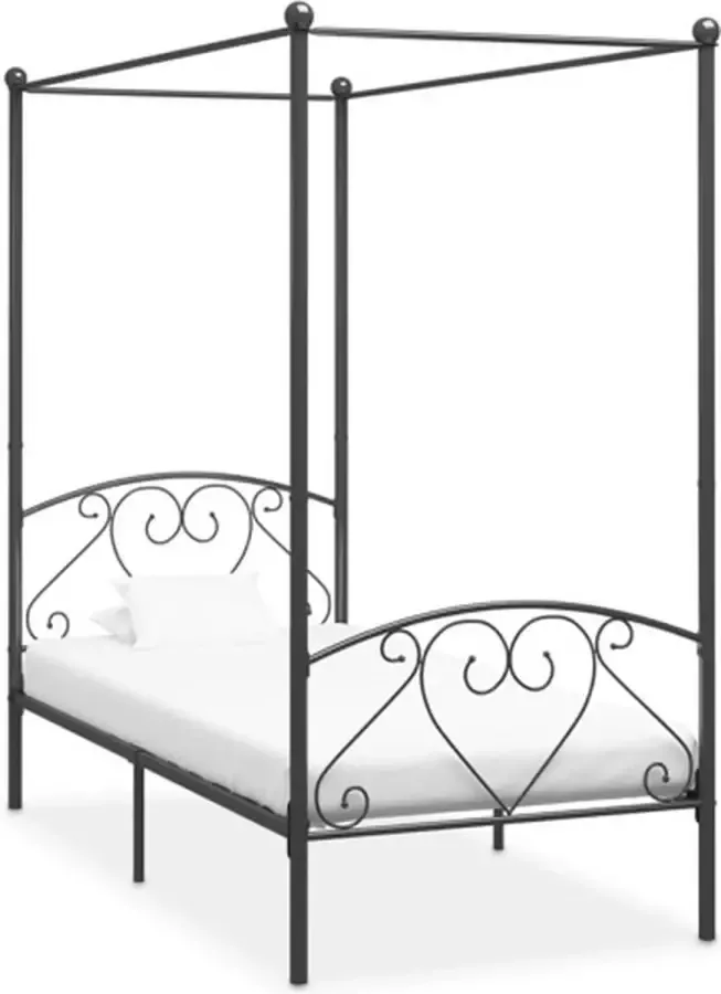 VidaXL -Hemelbedframe-metaal-grijs-90x200-cm - Foto 3