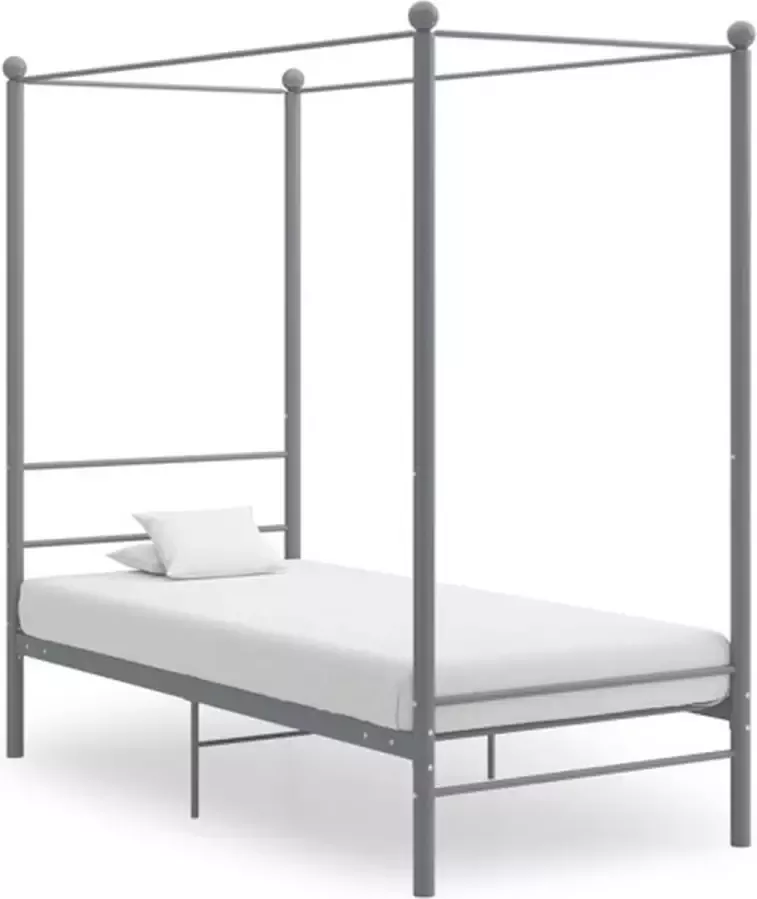 VidaXL -Hemelbedframe-metaal-grijs-90x200-cm - Foto 4