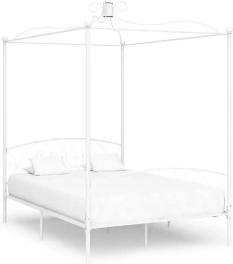 VidaXL -Hemelbedframe-metaal-wit-140x200-cm