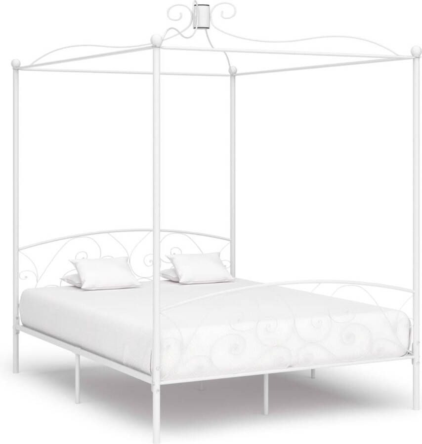 VidaXL -Hemelbedframe-metaal-wit-180x200-cm