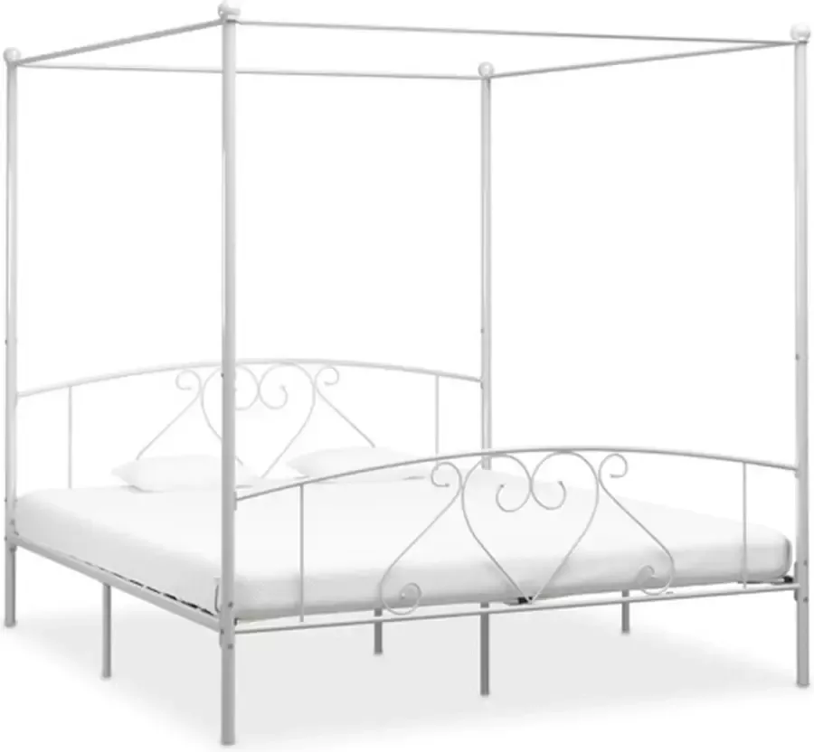 VidaXL -Hemelbedframe-metaal-wit-180x200-cm
