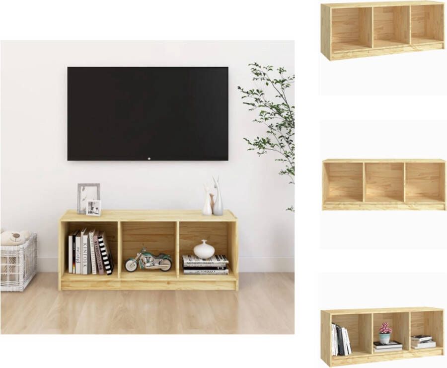 VidaXL Tv-meubel Tv-meubelen Houten Tv-kast Hifi-kast Tv-meubel 104x33x41 cm massief grenenhout - Foto 2