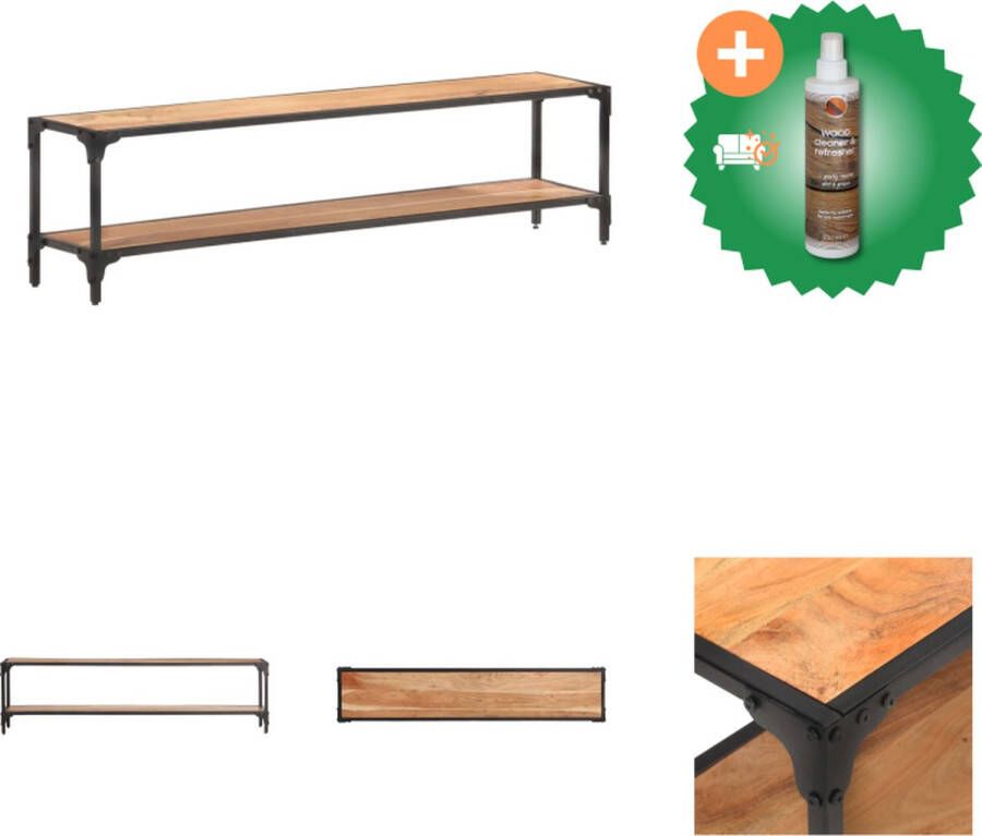 VidaXL Hifi-kast tv-meubel Massief acaciahout 150 x 30 x 40 cm Natuurlijke afwerking Kast Inclusief Houtreiniger en verfrisser