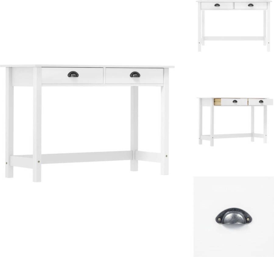 VidaXL Console Tafel Console Tafels Consoletafel Consoletafels Wandtafel Hill 2 lades 110x45x74 cm massief grenenhout grijs - Foto 3