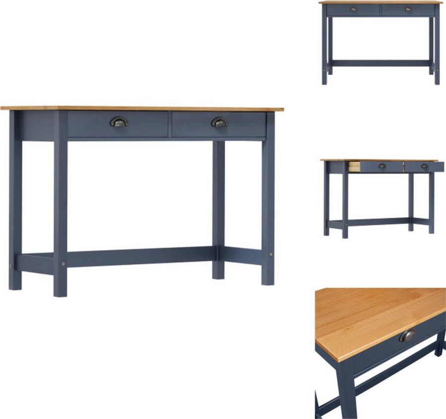 VidaXL Console Tafel Console Tafels Consoletafel Consoletafels Wandtafel Hill 2 lades 110x45x74 cm massief grenenhout grijs - Foto 2