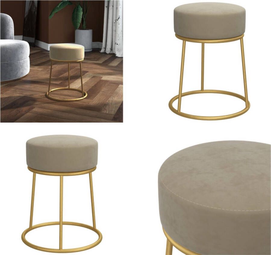 VidaXL Hocker rond fluweel donkergrijs Hocker Hockers Kruk Poef