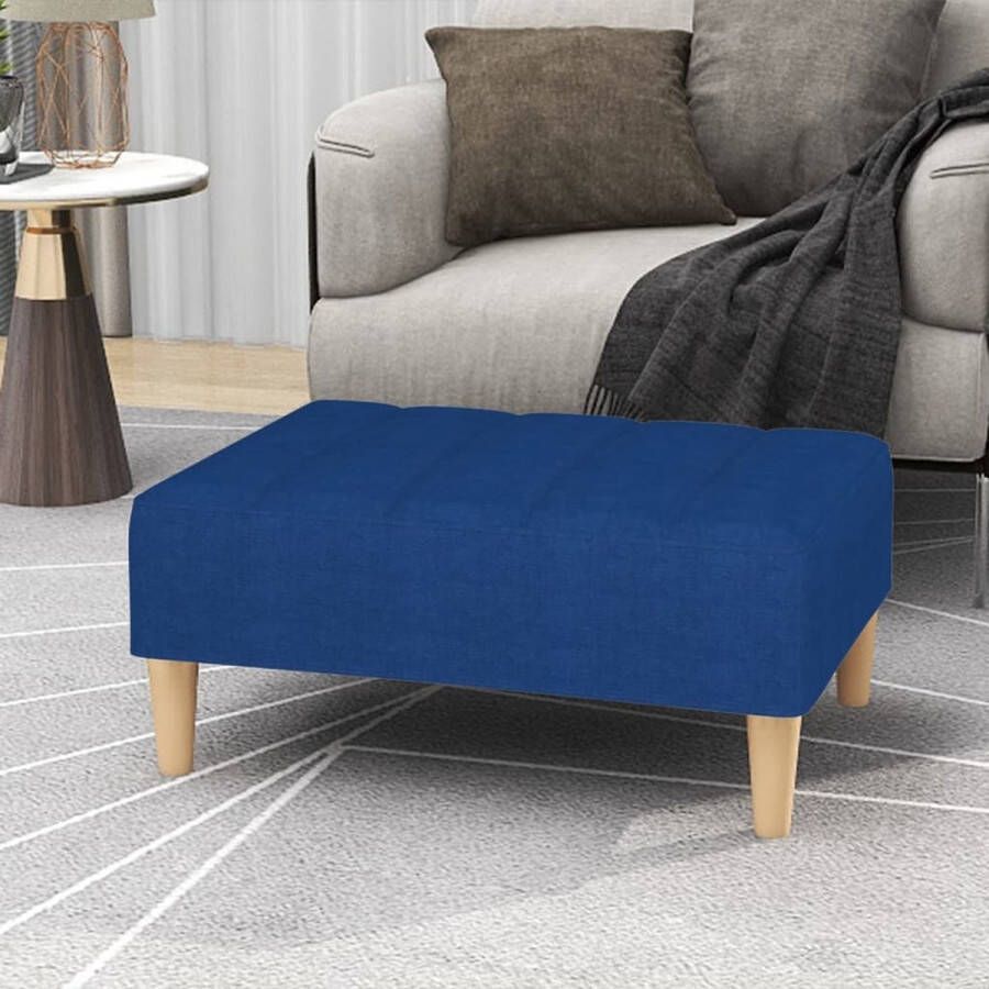 vidaXL Hocker voetenbank blauw 78x56x32 cm stof