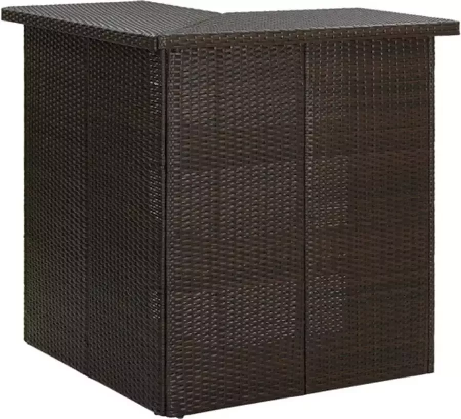 Vida XL Hoekbartafel 100x50x105 cm poly rattan bruin SKU: V313480