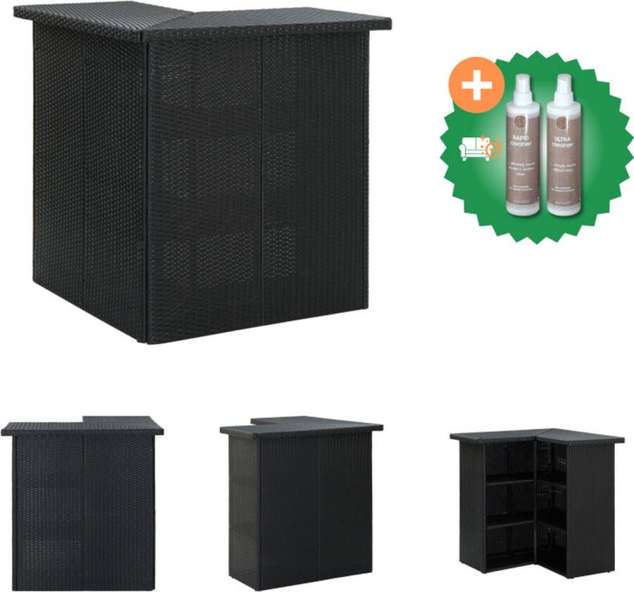 VidaXL Hoekbartafel PE-rattan Stalen frame 100x50x105 cm Tafel Inclusief Onderhoudsset