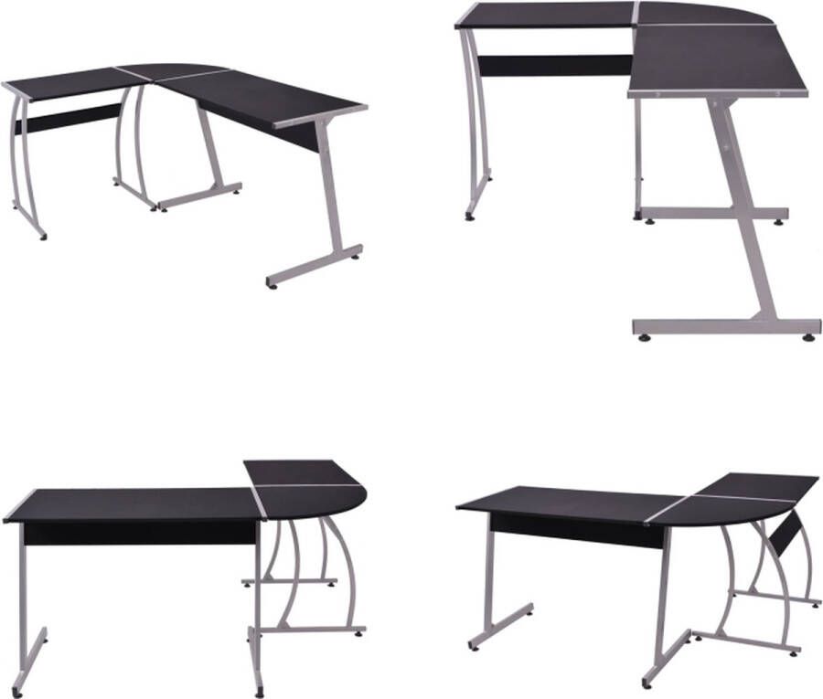 VidaXL Hoekbureau L-vormig zwart Bureau Bureaus Buro Hoekbureau