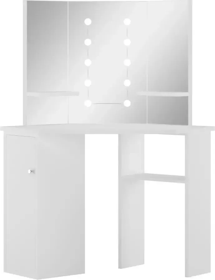 VIDAXL Hoekkaptafel met LED-verlichting wit - Foto 3