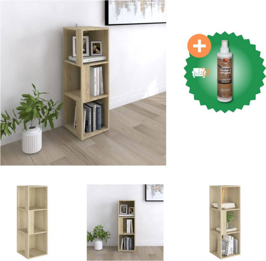 VidaXL Hoekkast 33x33x100 cm spaanplaat sonoma eikenkleurig Kast Inclusief Houtreiniger en verfrisser