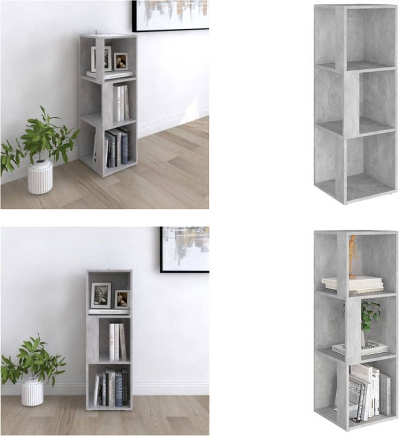 VidaXL Hoekkast 33x33x100 cm bewerkt hout betongrijs Hoekkast Hoekkasten Hoekschap Hoekschappen
