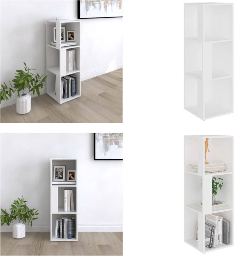 VidaXL Hoekkast 33x33x100 cm bewerkt hout wit Hoekkast Hoekkasten Hoekschap Hoekschappen