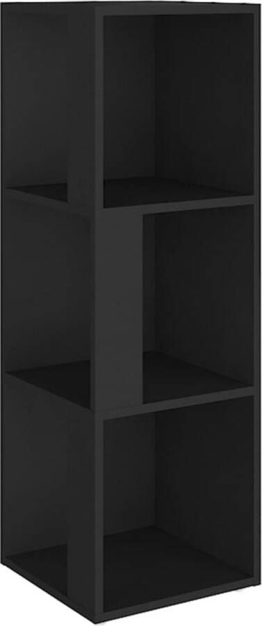 VIDAXL Hoekkast 33x33x100 cm bewerkt hout zwart - Foto 2