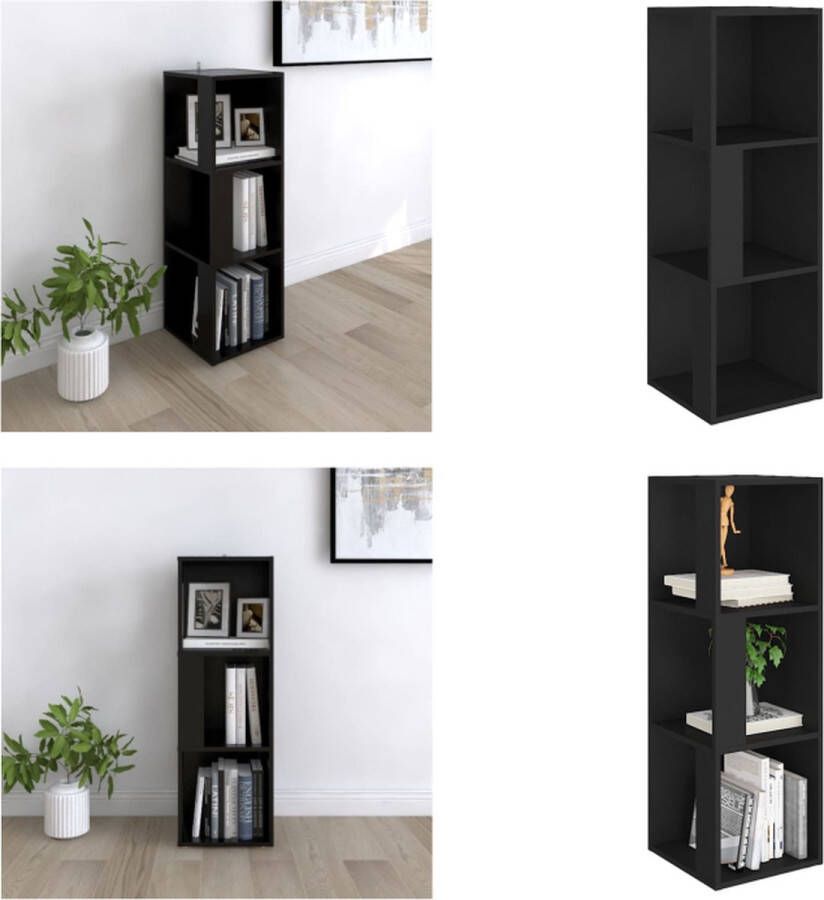 VidaXL Hoekkast 33x33x100 cm bewerkt hout zwart Hoekkast Hoekkasten Hoekschap Hoekschappen