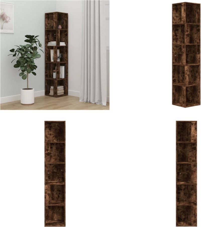 VidaXL Hoekkast 33x33x164-5 cm bewerkt hout gerookt eikenkleurig Hoekkast Hoekkasten Hoek Kast Opslagkast
